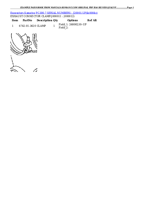 Protected: PC300-7 SERIAL NUMBERS : J20001-UP Partsbook