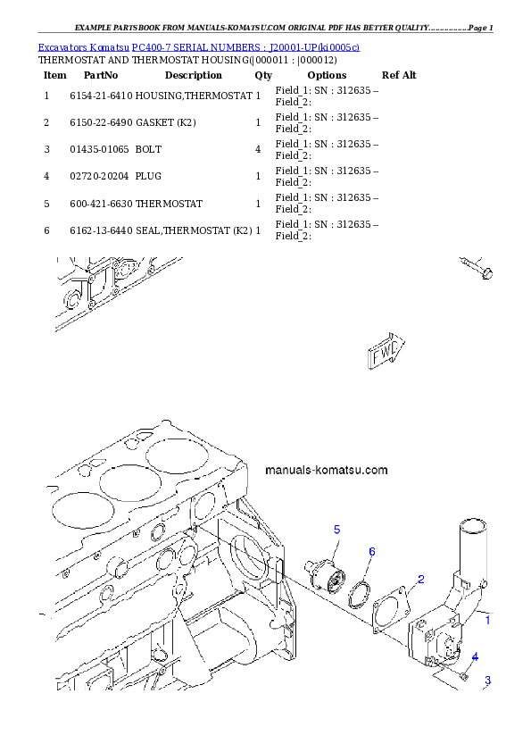Protected: PC400-7 SERIAL NUMBERS : J20001-UP Partsbook