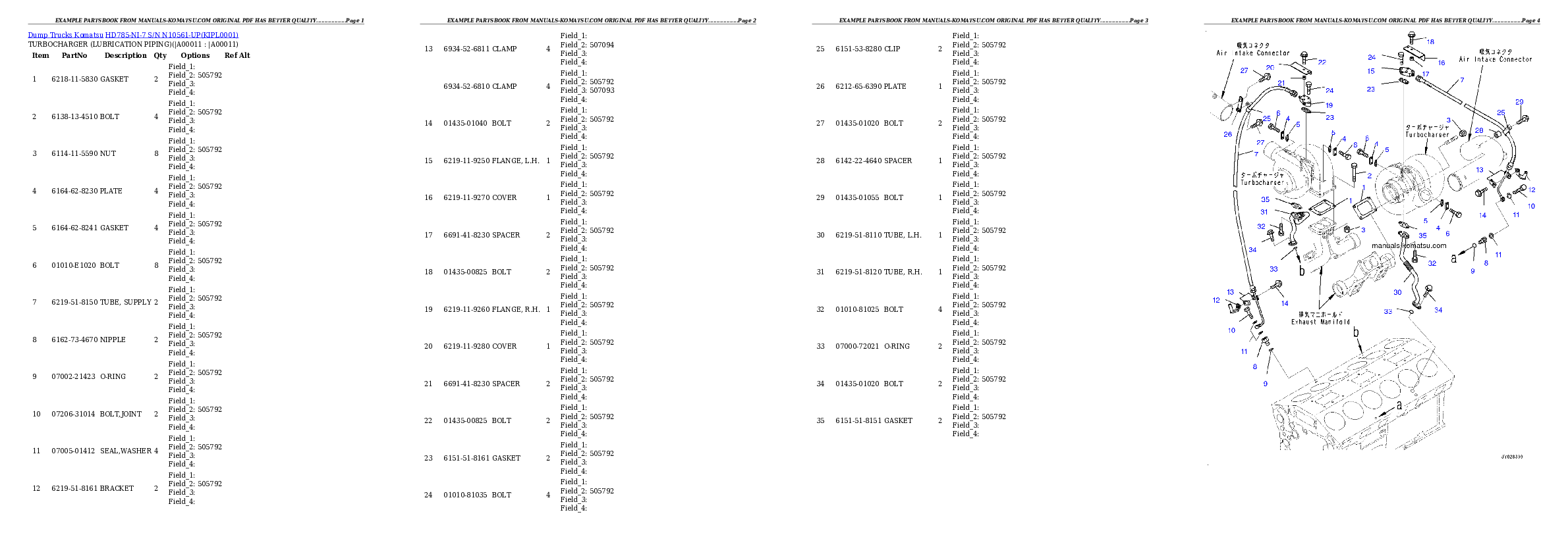 Protected: HD785-NI-7 S/N N10561-UP Partsbook