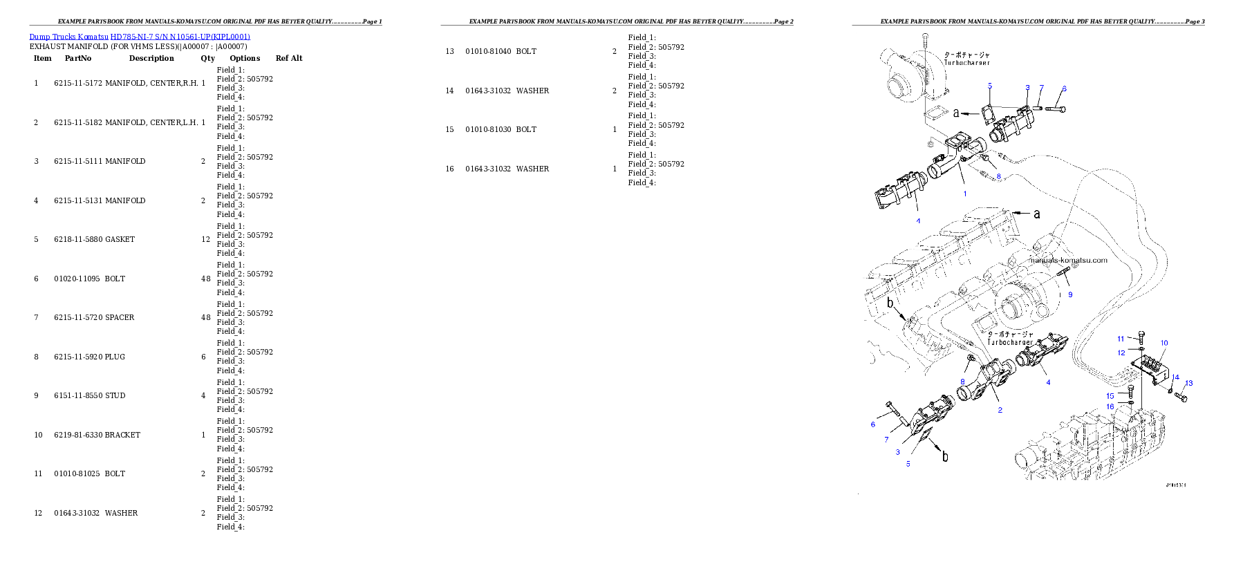 Protected: HD785-NI-7 S/N N10561-UP Partsbook