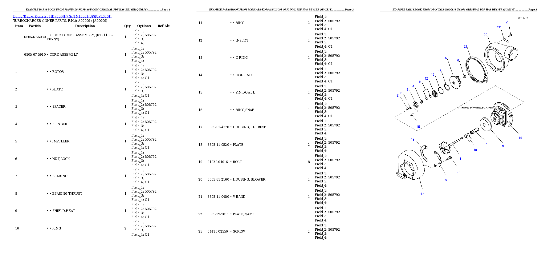 Protected: HD785-NI-7 S/N N10561-UP Partsbook