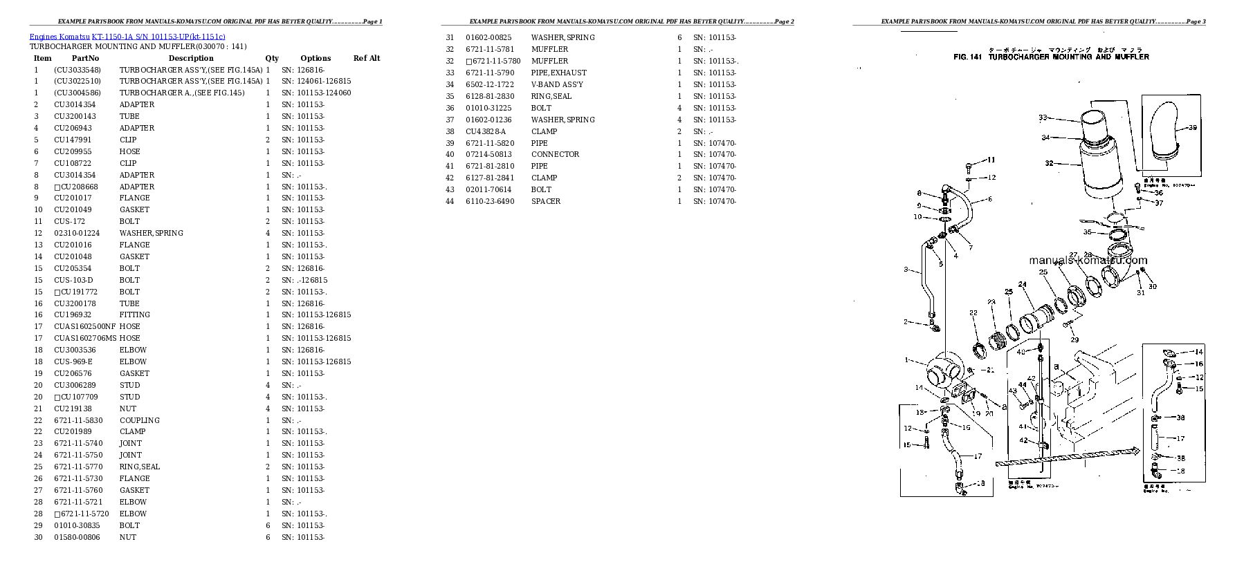 Protected: KT-1150-1A S/N 101153-UP Partsbook