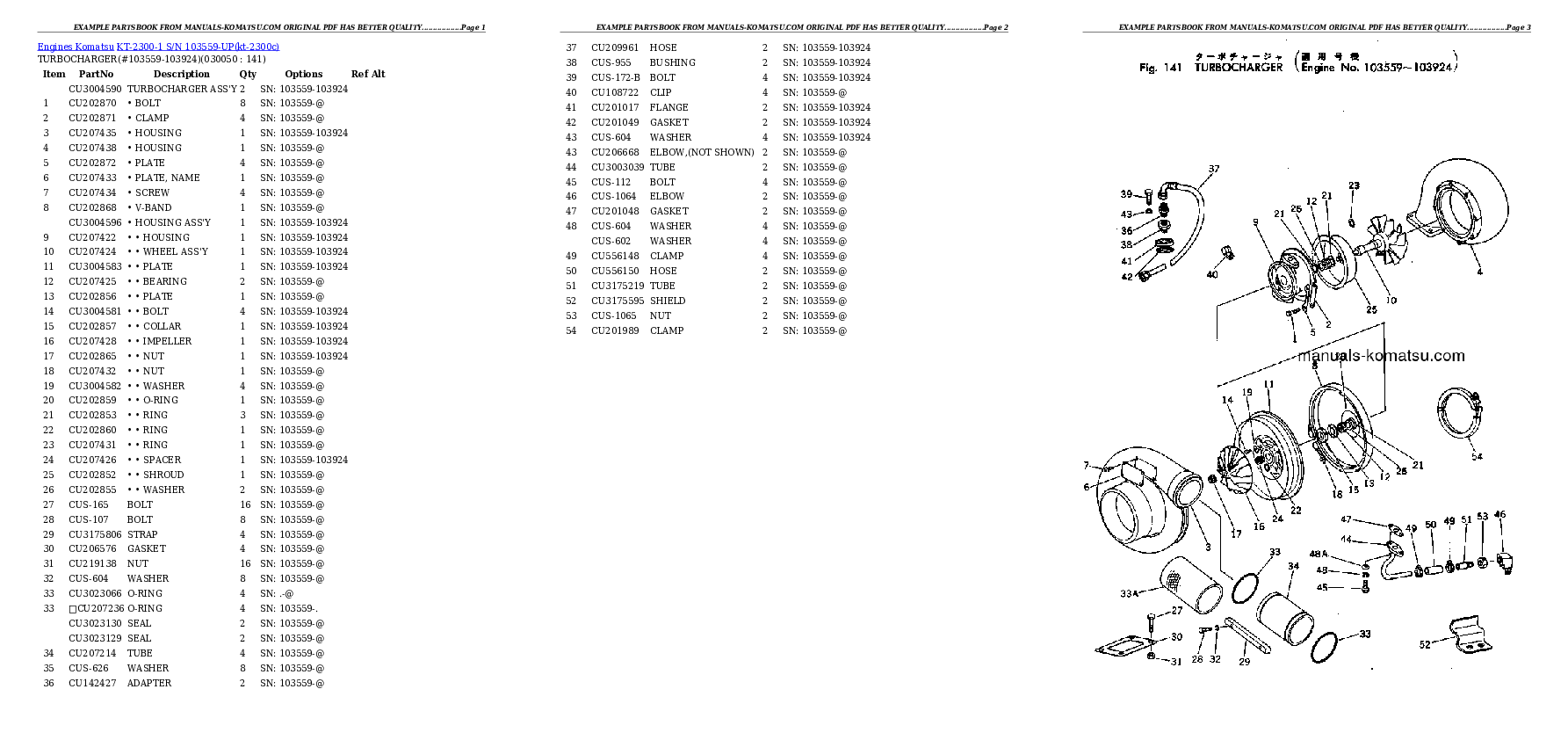 Protected: KT-2300-1 S/N 103559-UP Partsbook