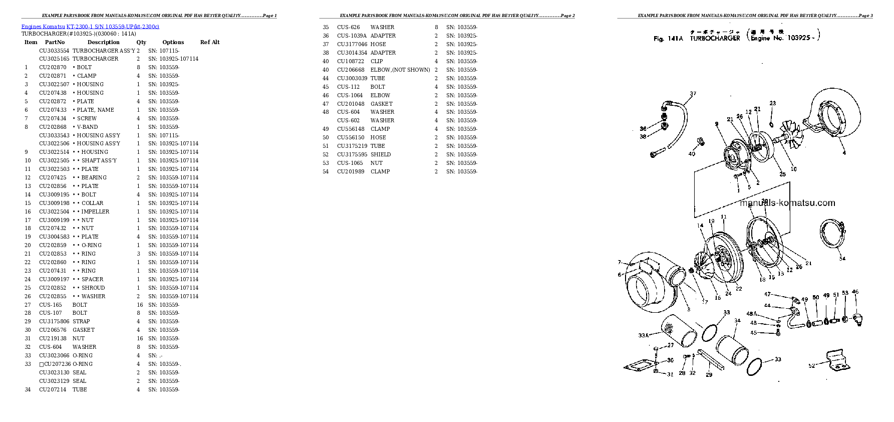 Protected: KT-2300-1 S/N 103559-UP Partsbook