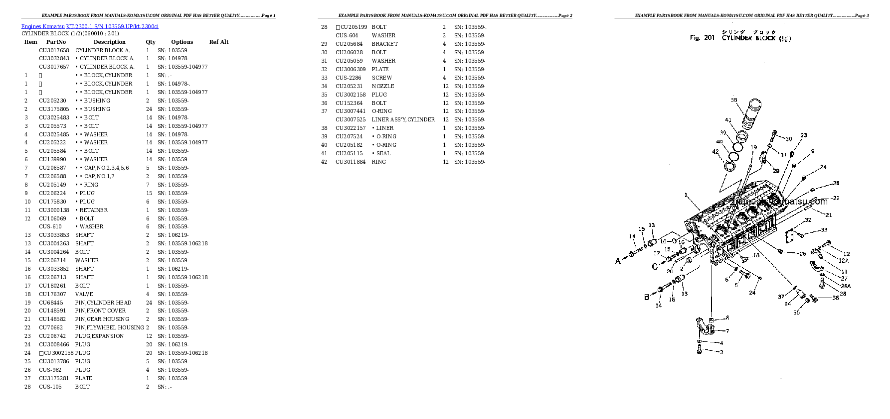 Protected: KT-2300-1 S/N 103559-UP Partsbook