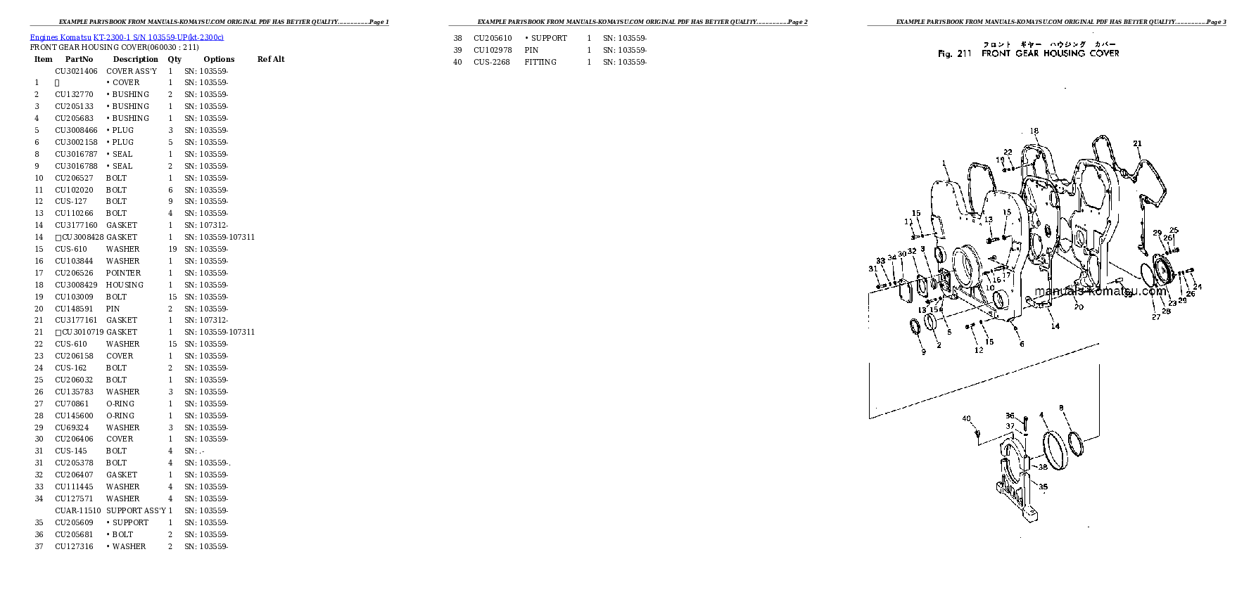 Protected: KT-2300-1 S/N 103559-UP Partsbook