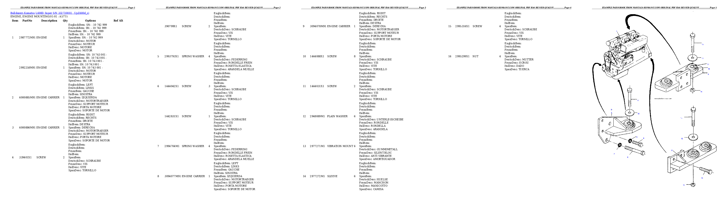 L600D Super S/N 332720001 - Up Partsbook