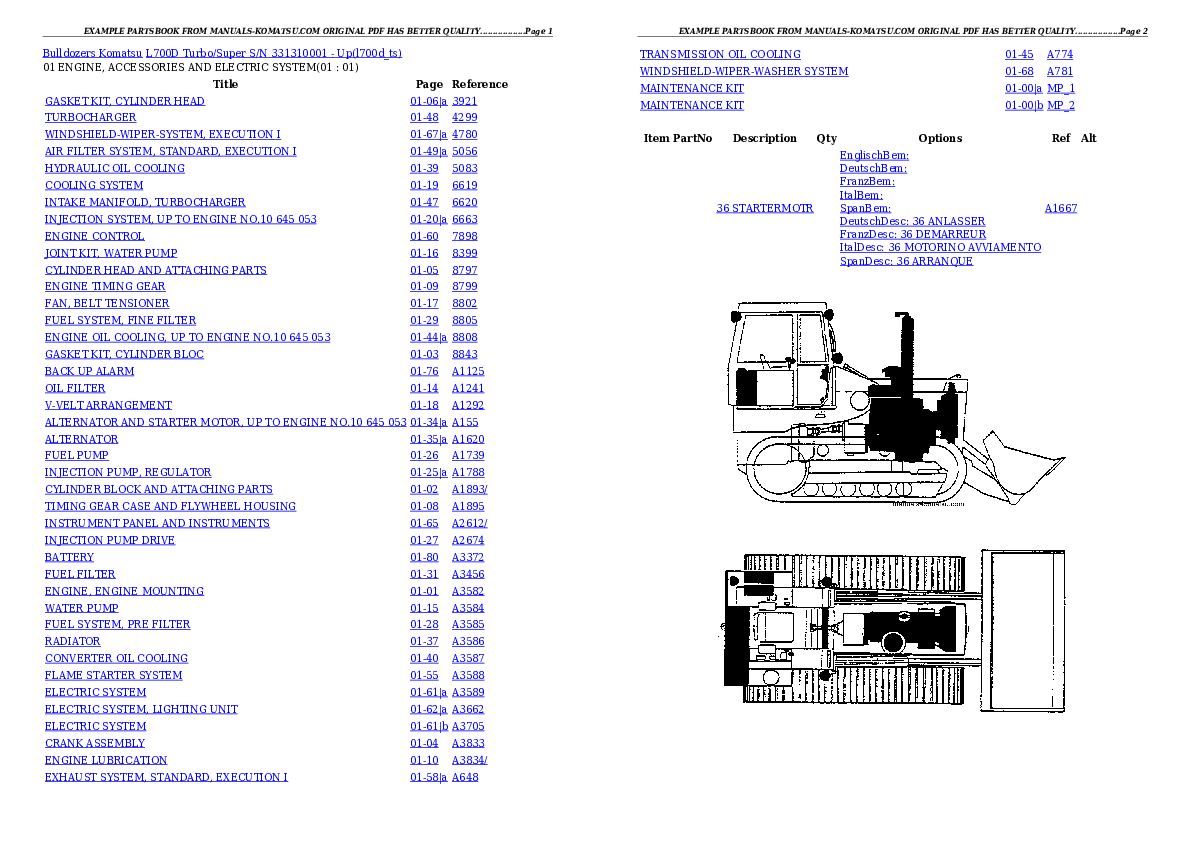 L700D Turbo/Super S/N 331310001 - Up Partsbook