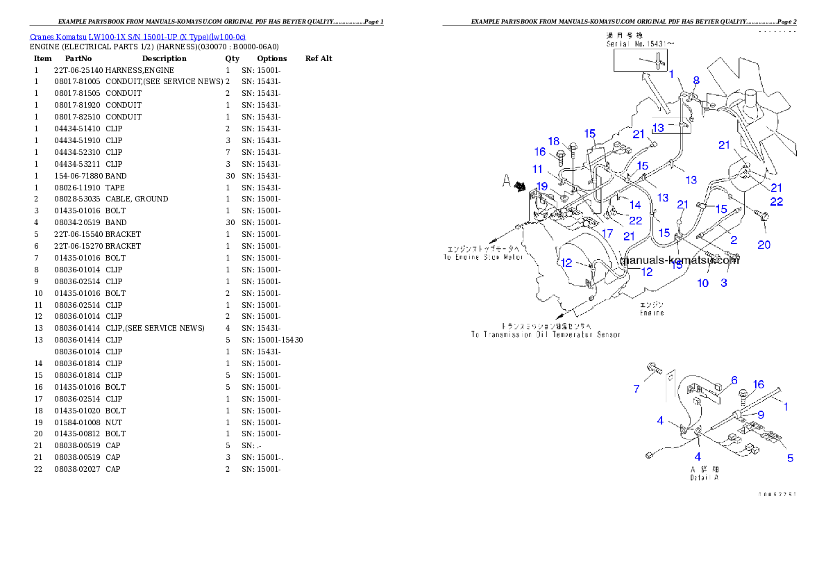 Protected: LW100-1X S/N 15001-UP (X Type) Partsbook