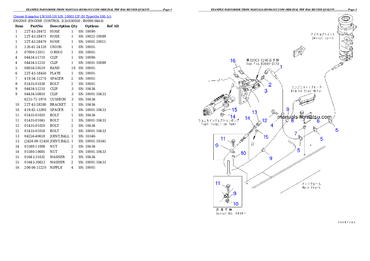 Protected: LW100-1H S/N 10001-UP (H Type) Partsbook