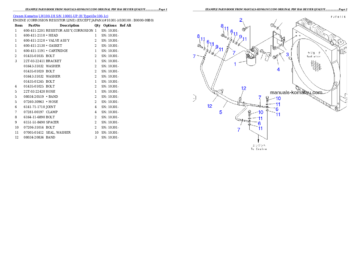 Protected: LW100-1H S/N 10001-UP (H Type) Partsbook