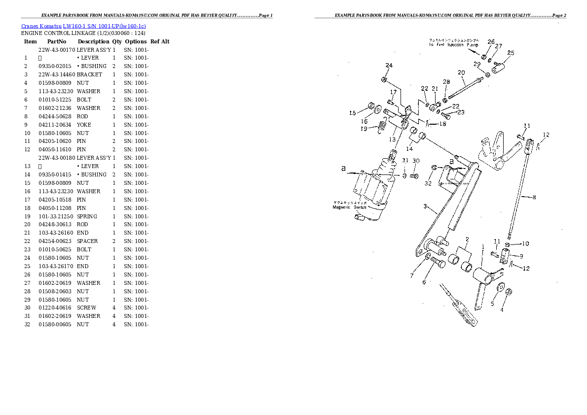 Protected: LW160-1 S/N 1001-UP Partsbook