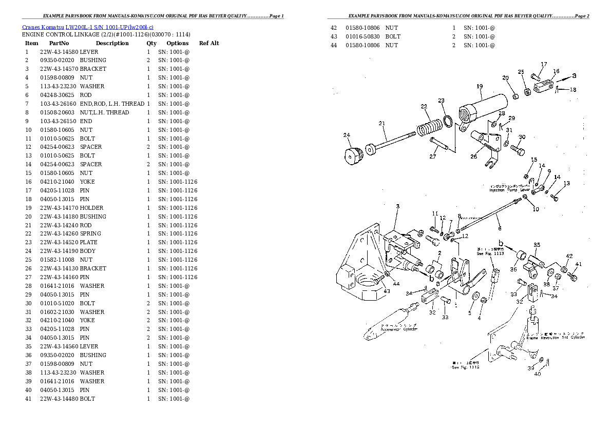 Protected: LW200L-1 S/N 1001-UP Partsbook