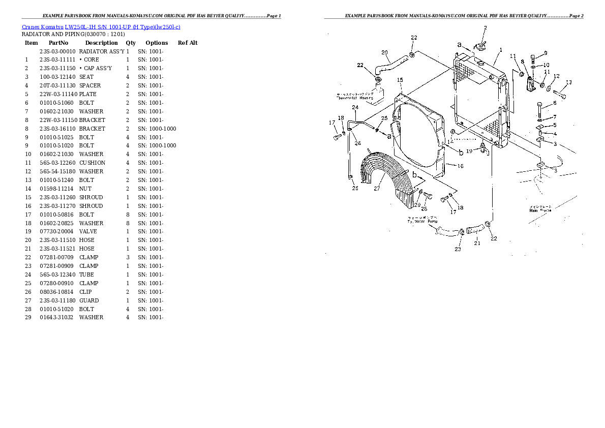 Protected: LW250L-1H S/N 1001-UP (H Type) Partsbook