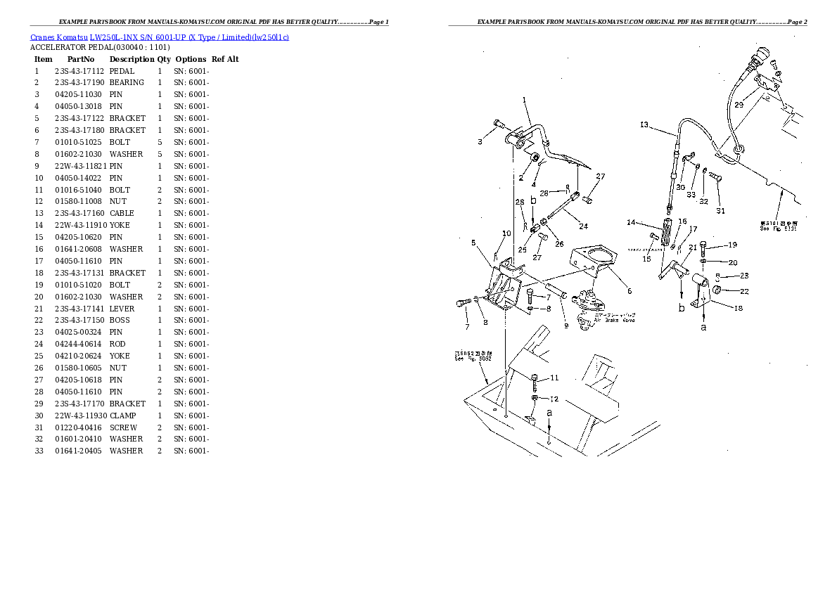 Protected: LW250L-1NX S/N 6001-UP (X Type / Limited) Partsbook