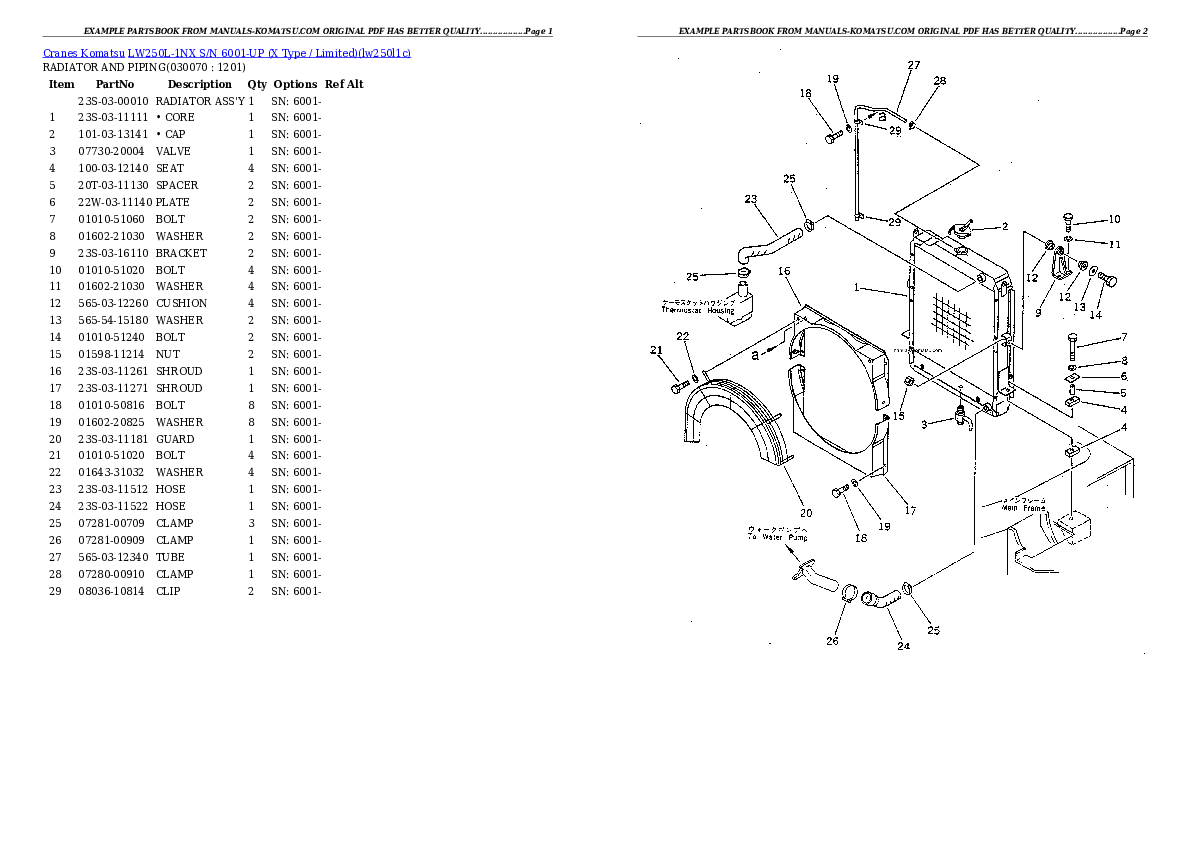 Protected: LW250L-1NX S/N 6001-UP (X Type / Limited) Partsbook
