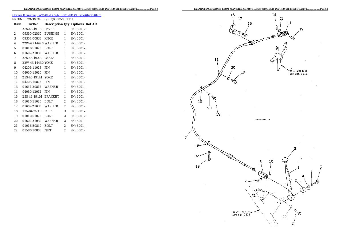 Protected: LW250L-1X S/N 3001-UP (X Type) Partsbook