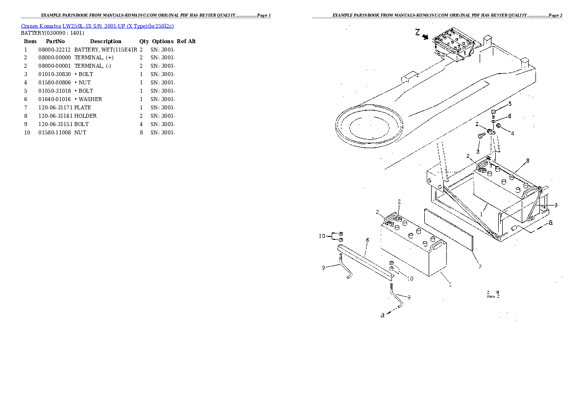 Protected: LW250L-1X S/N 3001-UP (X Type) Partsbook