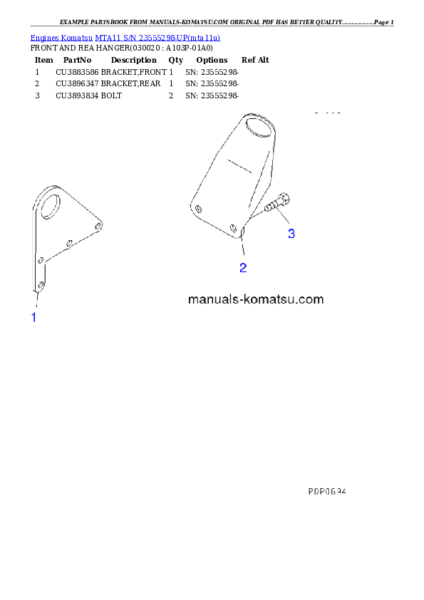 MTA11 S/N 23555298-UP Partsbook