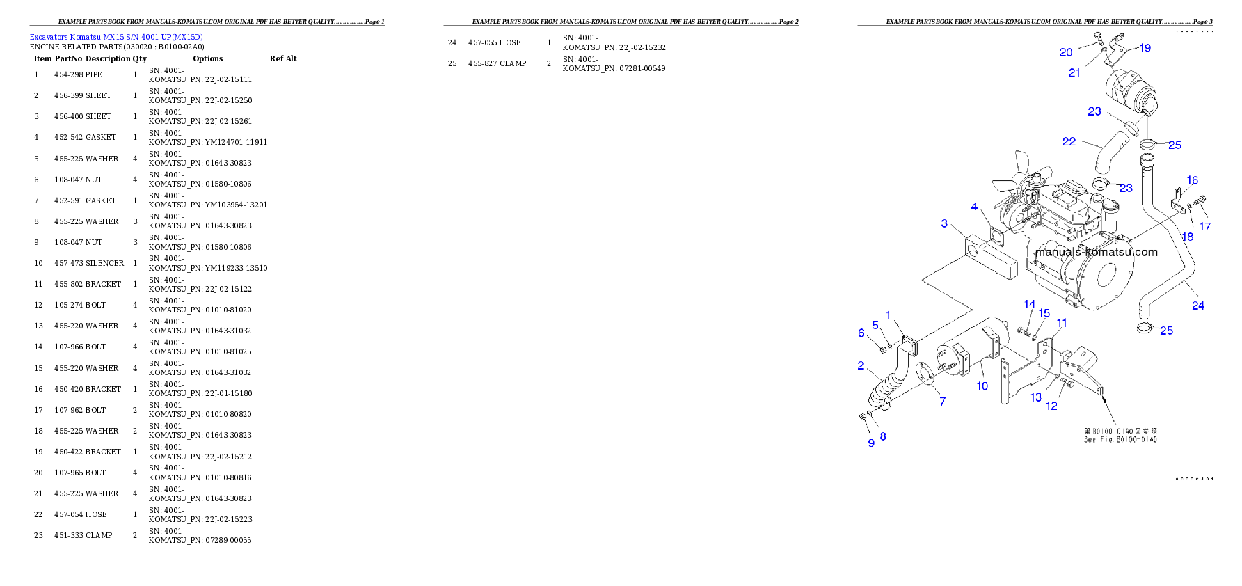MX15 S/N 4001-UP Partsbook
