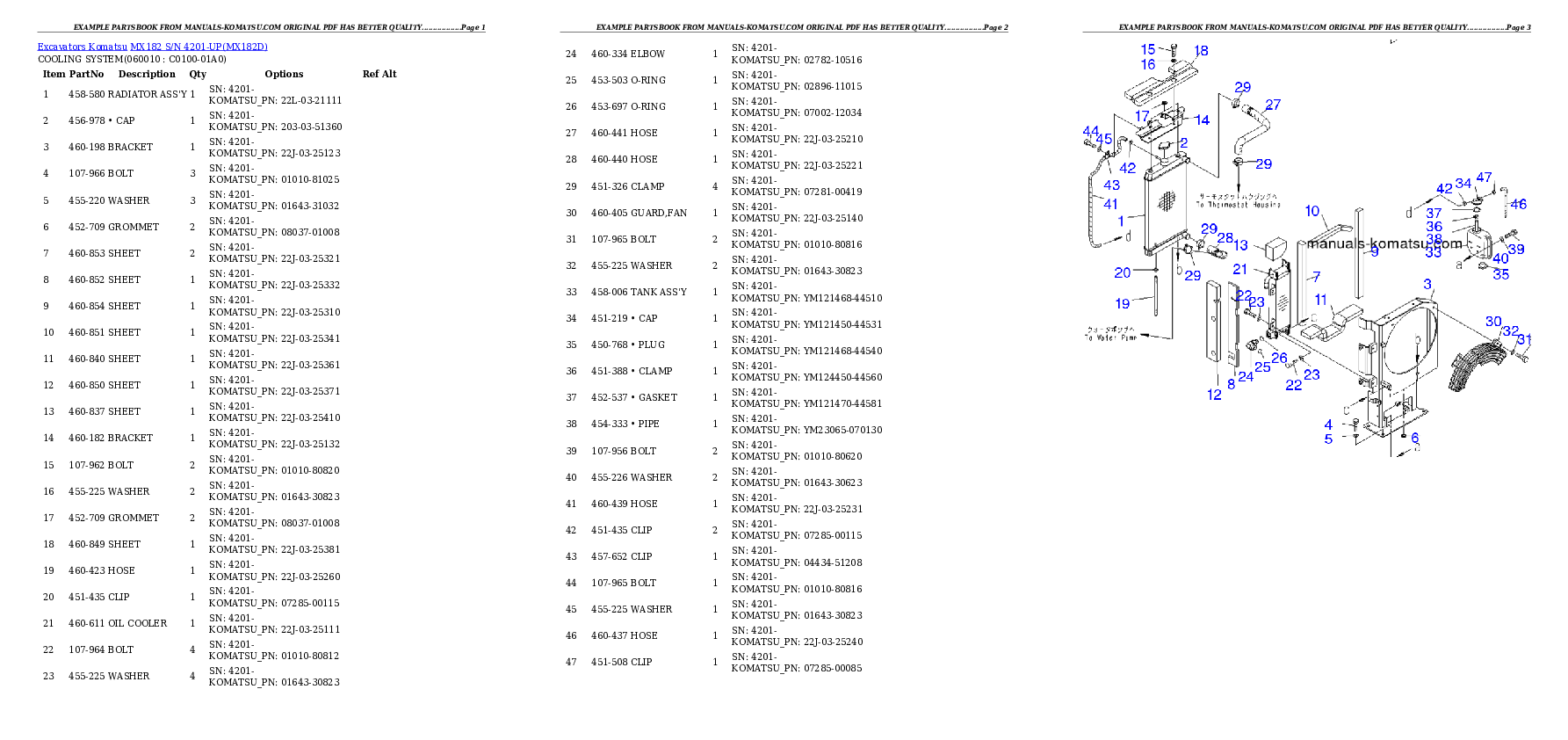 MX182 S/N 4201-UP Partsbook