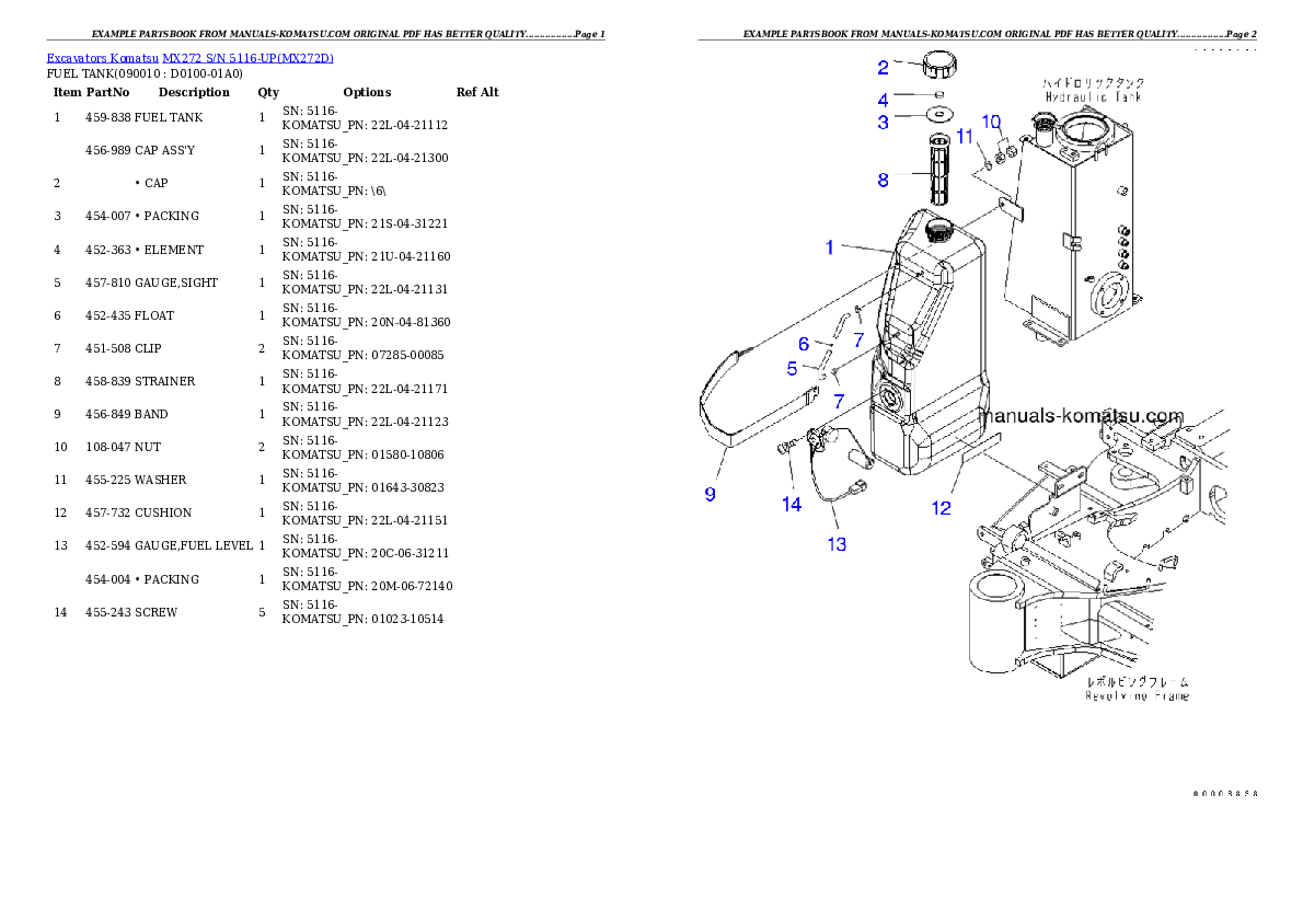 Protected: MX272 S/N 5116-UP Partsbook