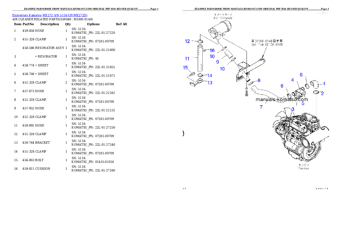 Protected: MX272 S/N 5116-UP Partsbook
