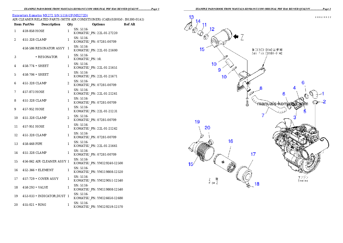 Protected: MX272 S/N 5116-UP Partsbook