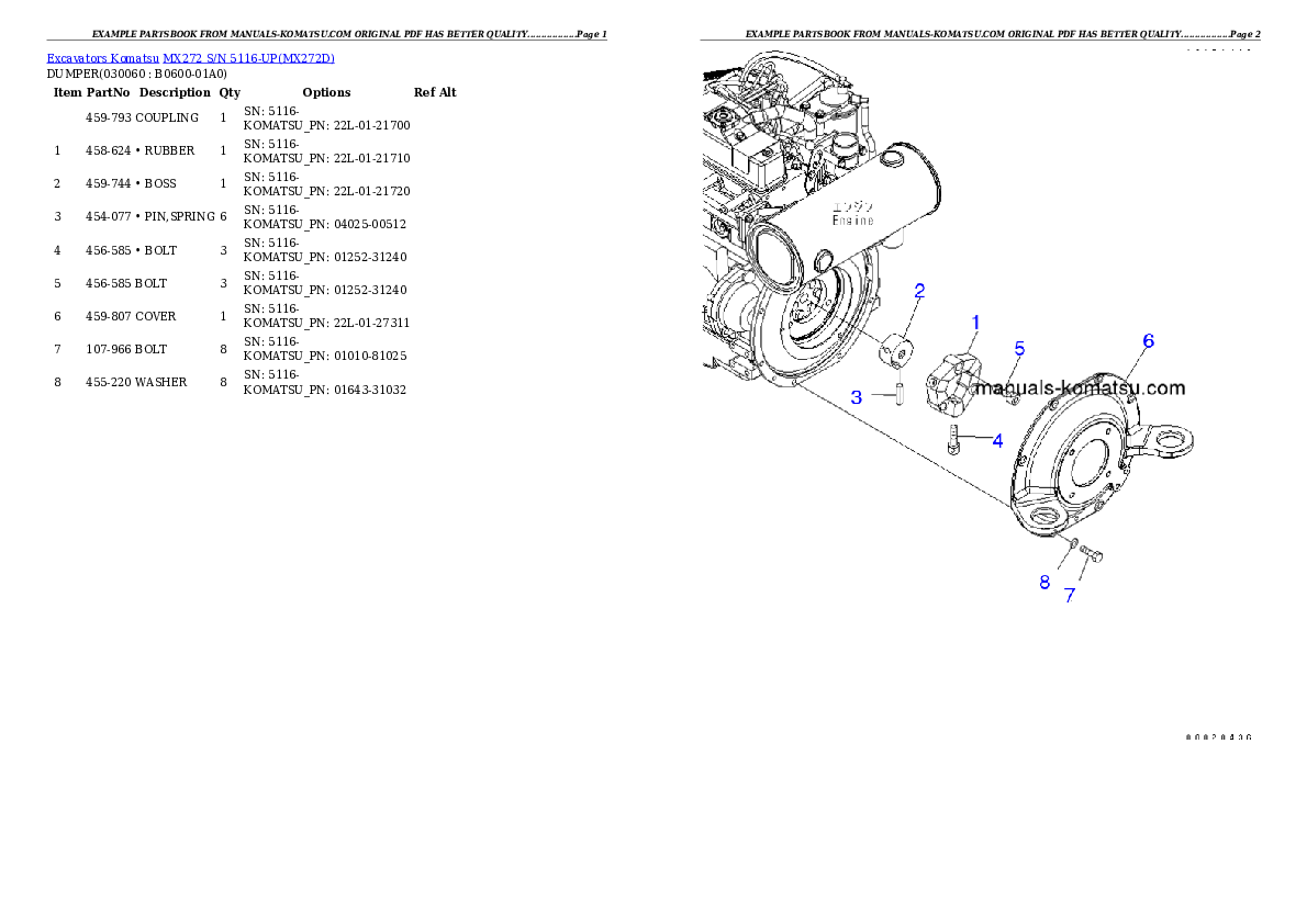 Protected: MX272 S/N 5116-UP Partsbook