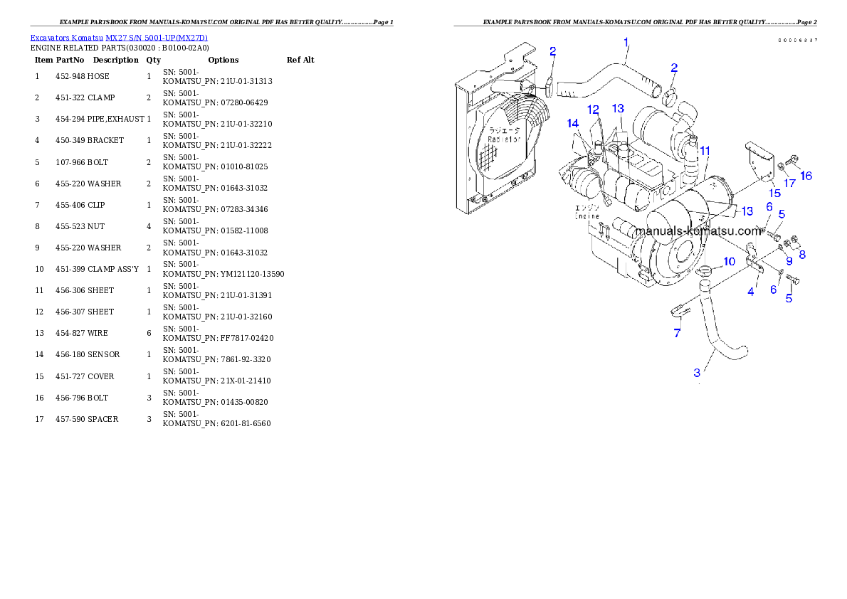 MX27 S/N 5001-UP Partsbook