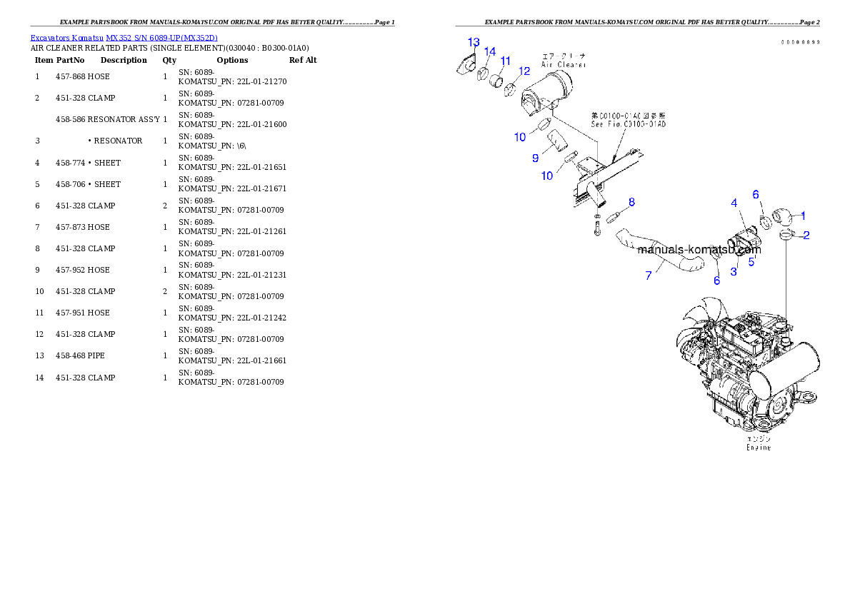 Protected: MX352 S/N 6089-UP Partsbook