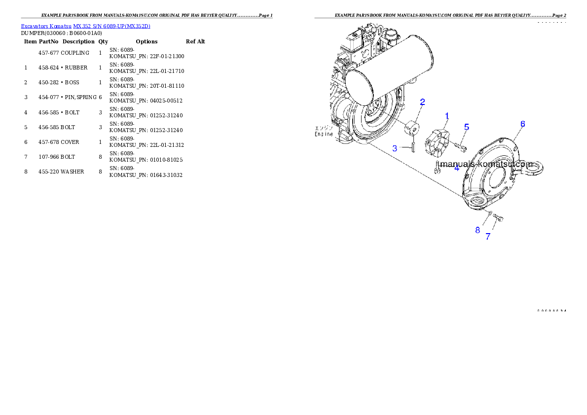 Protected: MX352 S/N 6089-UP Partsbook