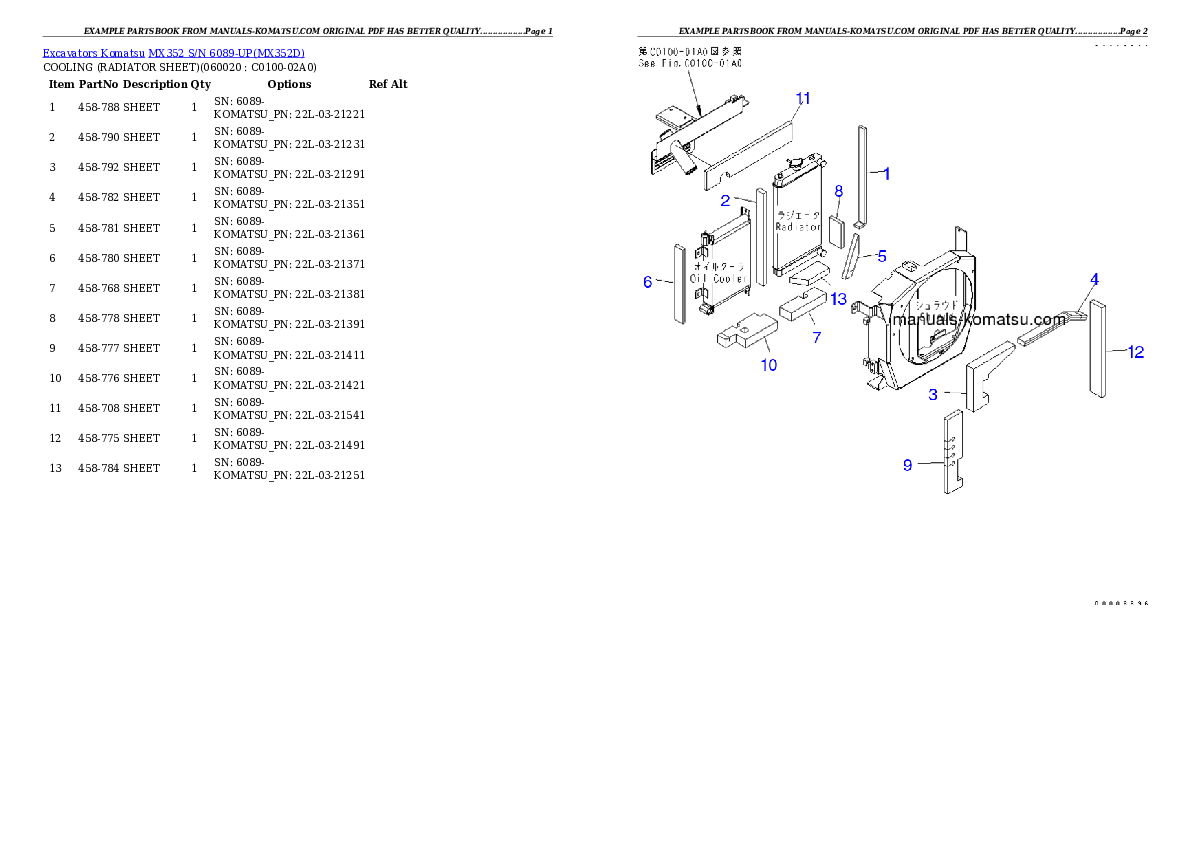 Protected: MX352 S/N 6089-UP Partsbook
