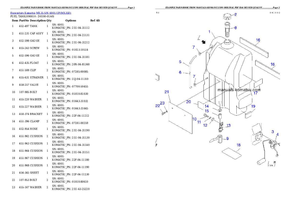 Protected: MX35 S/N 6001-UP Partsbook