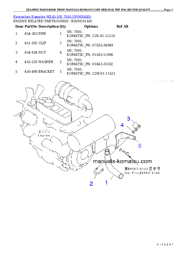 MX45 S/N 7001-UP Partsbook
