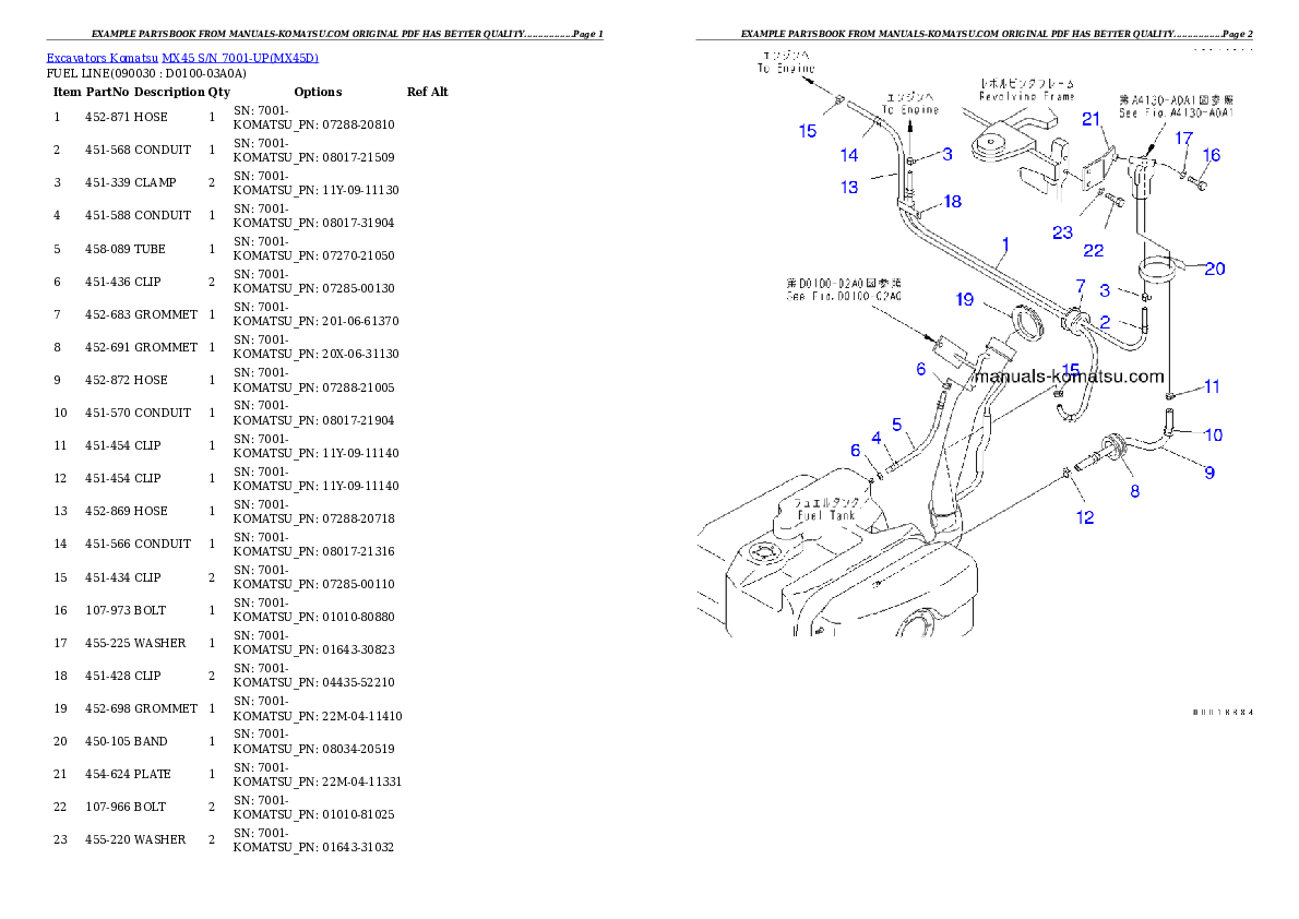 Protected: MX45 S/N 7001-UP Partsbook