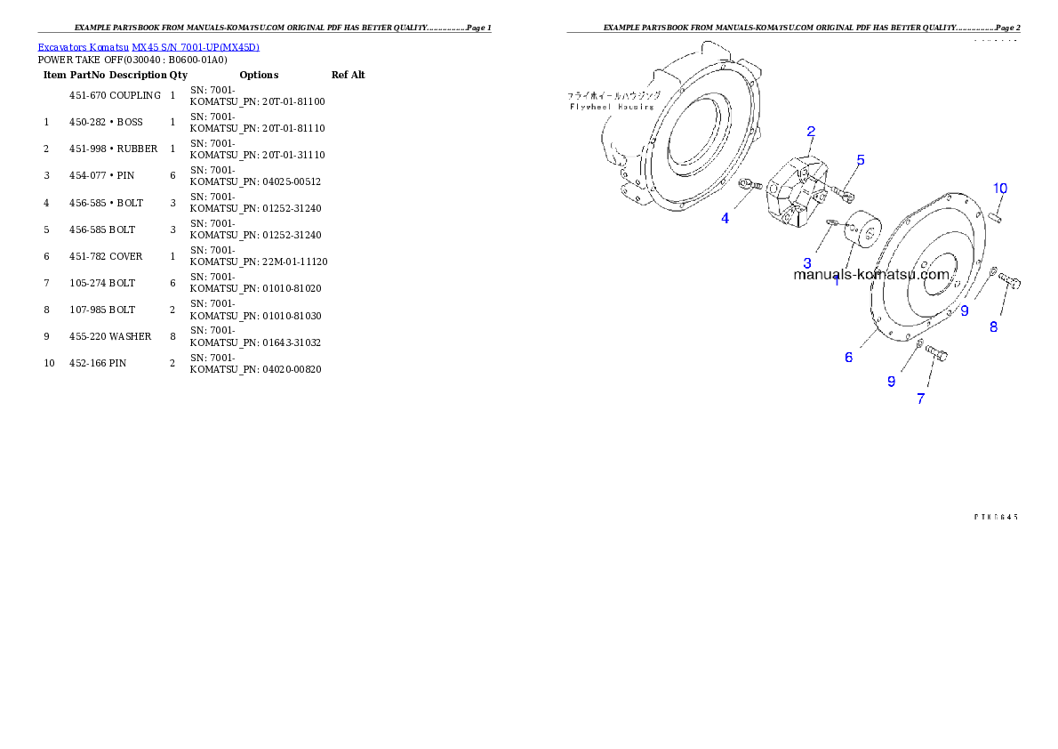 Protected: MX45 S/N 7001-UP Partsbook