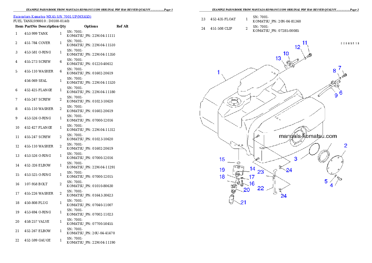 Protected: MX45 S/N 7001-UP Partsbook