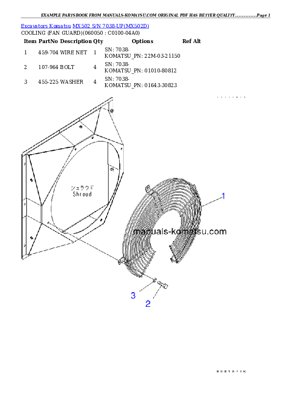 Protected: MX502 S/N 7038-UP Partsbook