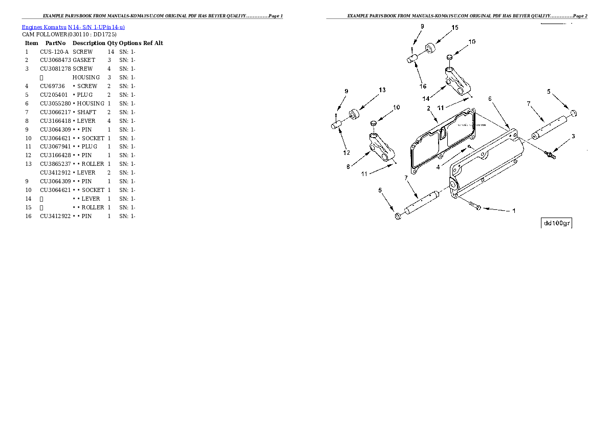 Protected: N14- S/N 1-UP Partsbook