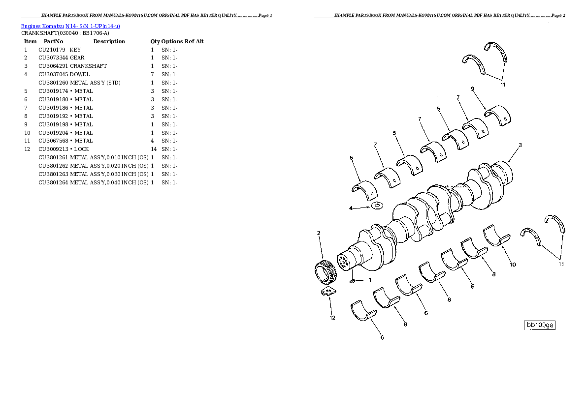 Protected: N14- S/N 1-UP Partsbook