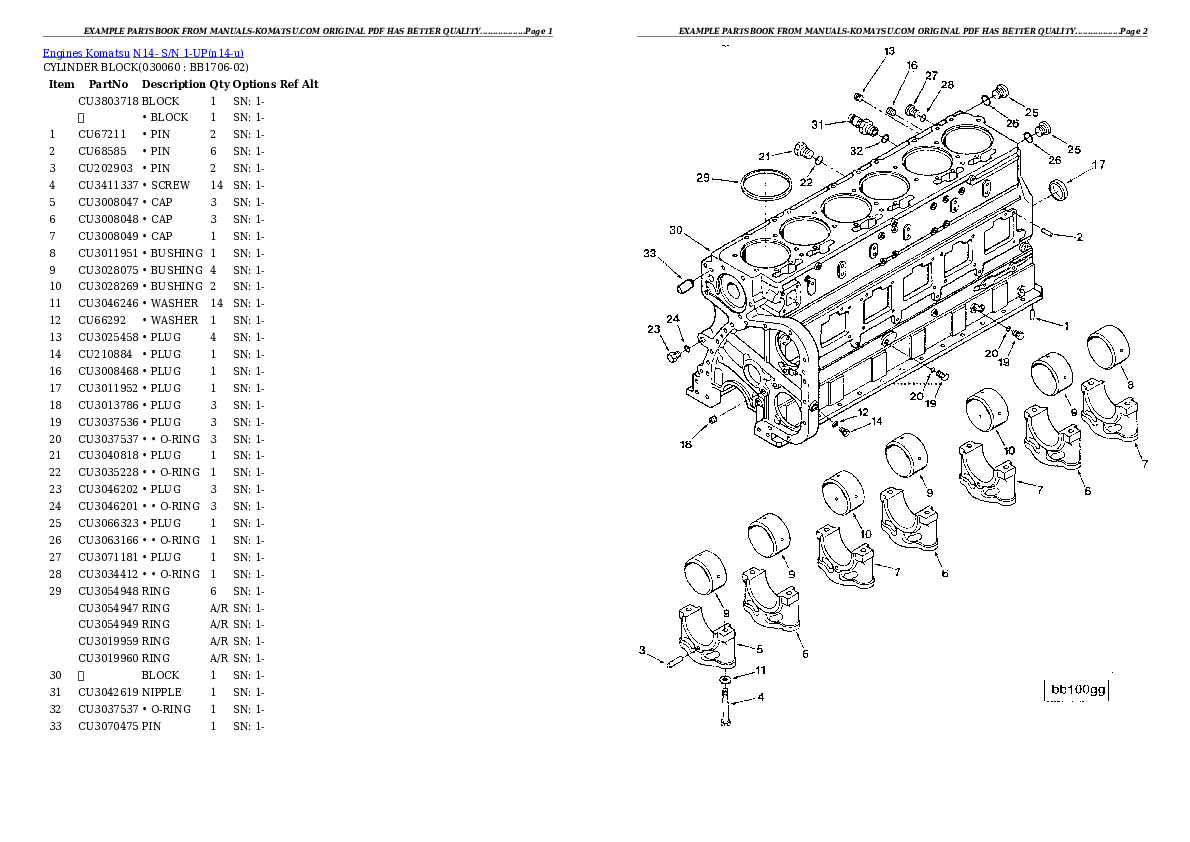 Protected: N14- S/N 1-UP Partsbook
