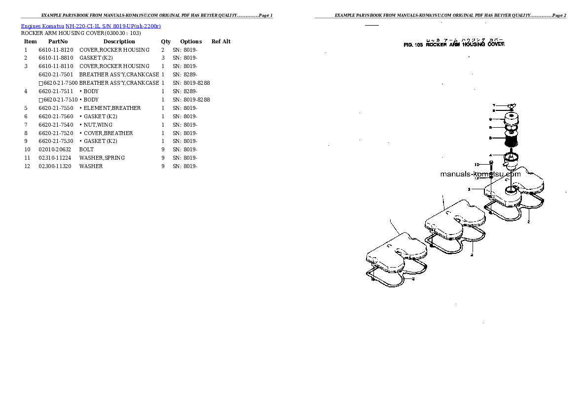 NH-220-CI-1L S/N 8019-UP Partsbook