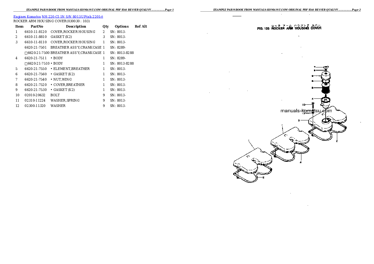 NH-220-CI-1N S/N 8013-UP Partsbook