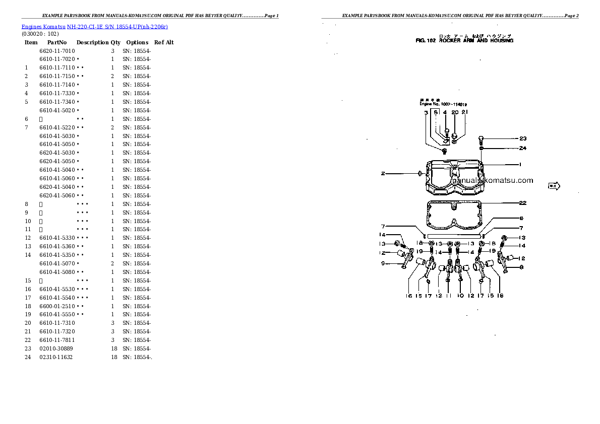 NH-220-CI-1E S/N 18554-UP Partsbook