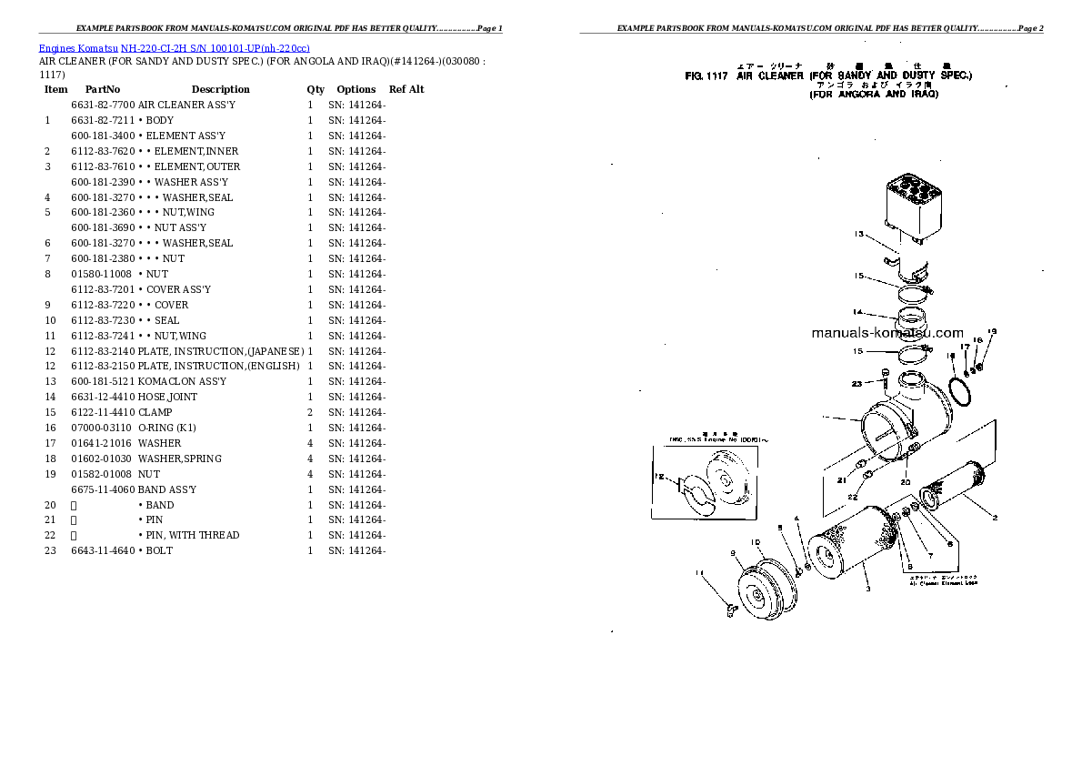 Protected: NH-220-CI-2H S/N 100101-UP Partsbook