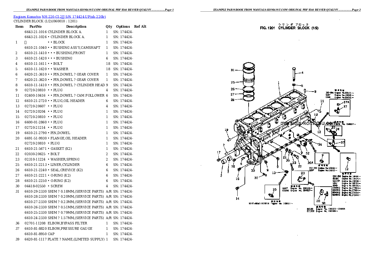 Protected: NH-220-CI-2JJ S/N 174424-UP Partsbook