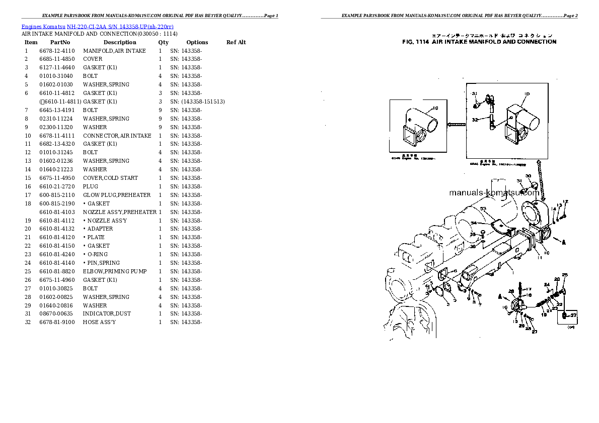 Protected: NH-220-CI-2AA S/N 143358-UP Partsbook