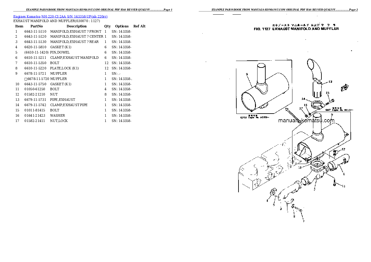Protected: NH-220-CI-2AA S/N 143358-UP Partsbook