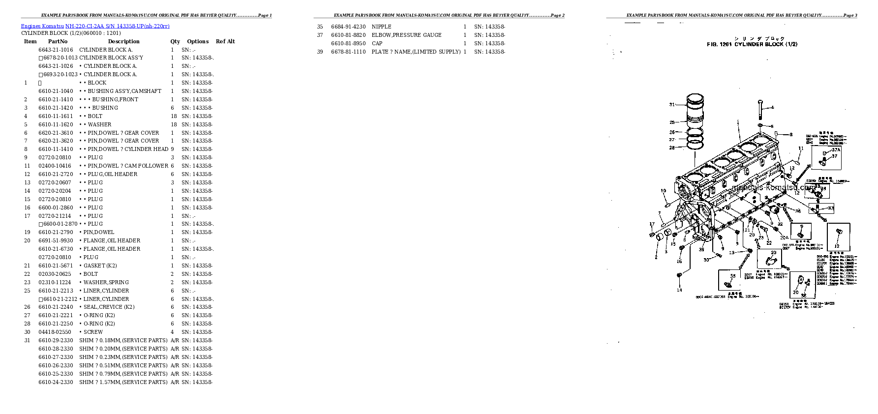 Protected: NH-220-CI-2AA S/N 143358-UP Partsbook